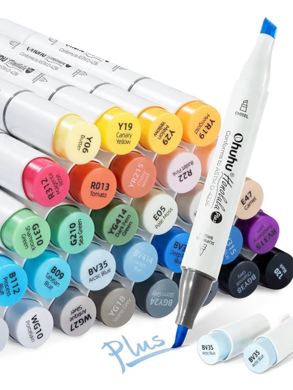 NEW,UNOPENED Ohulu Honolulu Plus Series Supreme River Brush tip Markers 36 count
